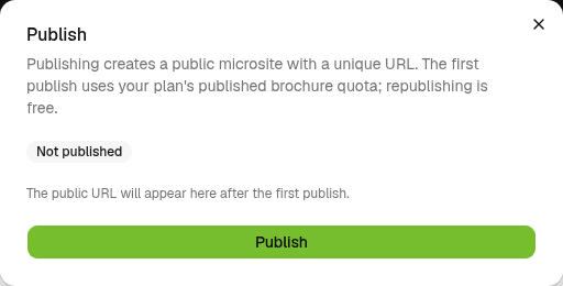 One click to a shareable microsite